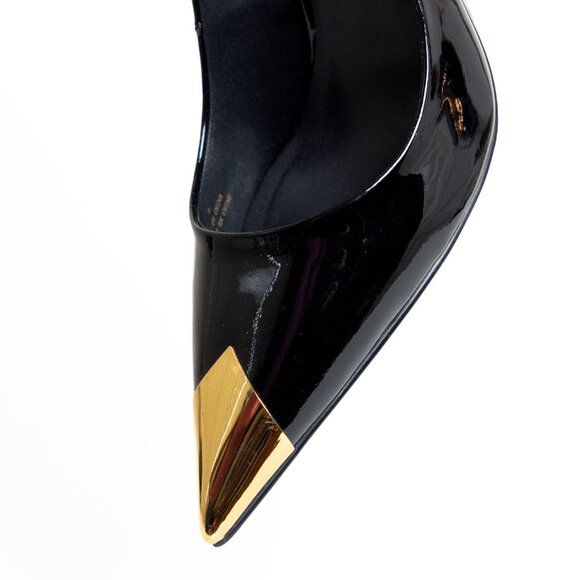 Jeffrey Campbell Riddler Patent Leather Pump Black Patent & Gold Size 9 - Picture 8 of 16